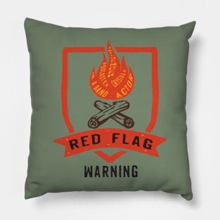 Red Flag Warning Pillow