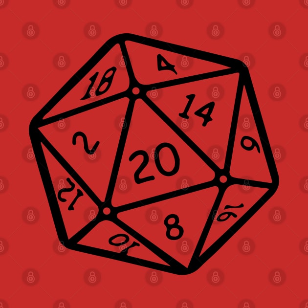 20 sided dice - line art by helengarvey