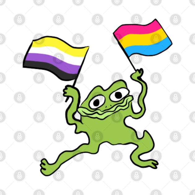 Nonbinary Pansexual Pride Froggy by josierichey