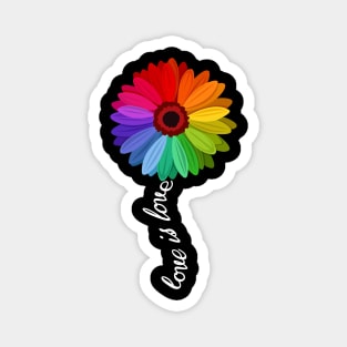 Rainbow Sunflower Love Is Love LGBT Gay Lesbian Magnet