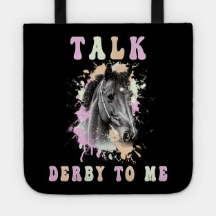 Talk Derby to Me Groovy Equestrian Derby Day Barrel Racing Tote