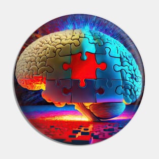 Puzzle brain Pin