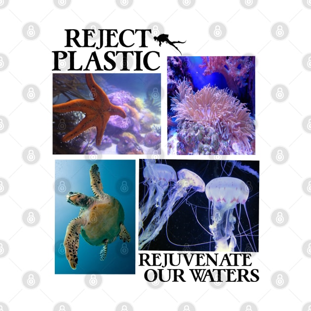 Reject Plastic Rejuvenate Our Waters - Environmental Awareness (Save The Fish) by blueversion