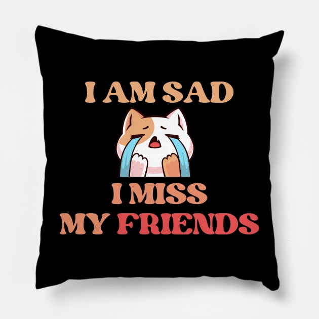 I Am Sad I Miss My Friends Pillow by REAGGNER