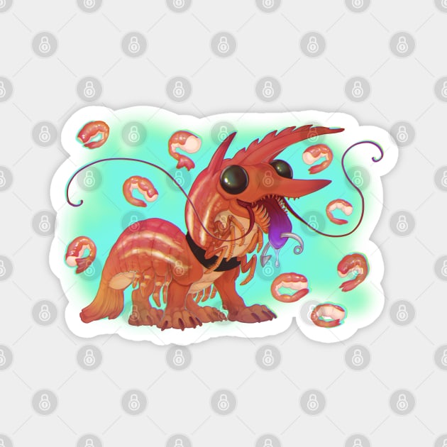 Candy Prawn Pup Magnet by Wagglezags