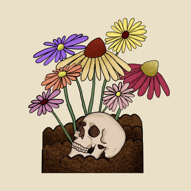 flower garden with skull by tris96mae