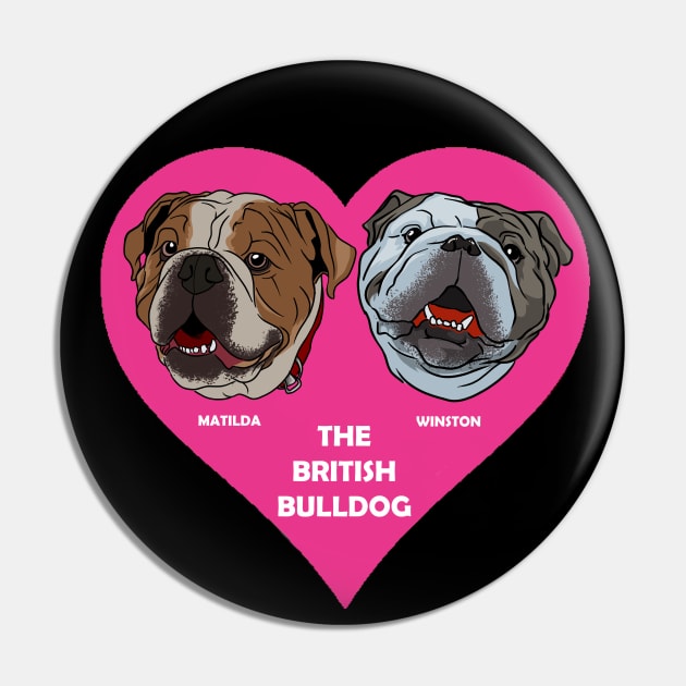 Matilda and Winston - The British Bulldogs Pin by EvoComicsInc