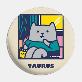 Quarantine Cat Zodiac Signs: Taurus cat Pin