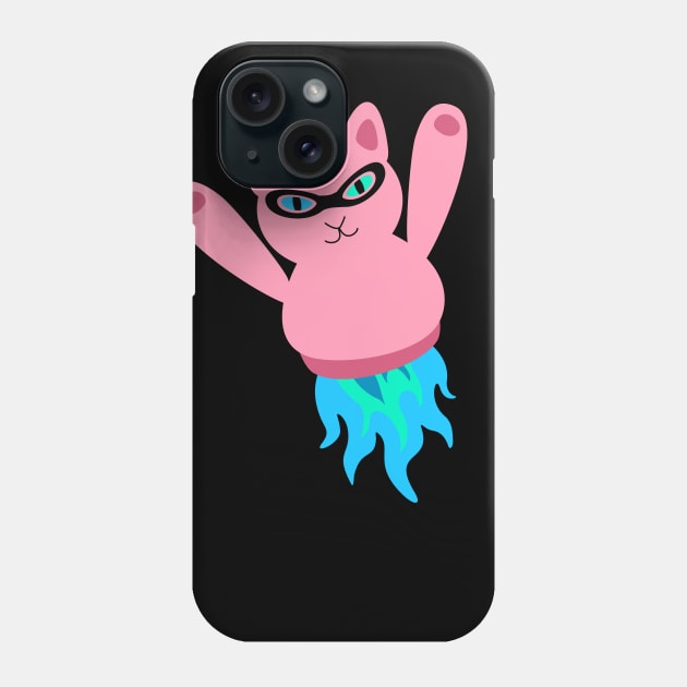 Pink Rocket Cat Phone Case by XOOXOO