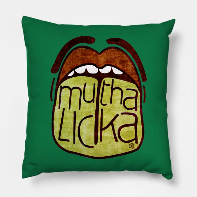 Mighty MuthaLicka - Vintage Edition Eye Voodoo Design Pillow by eyevoodoo