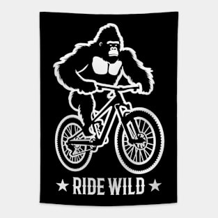 Gorilla Biker Mountain Biker E-Biker Funny Animals Tapestry