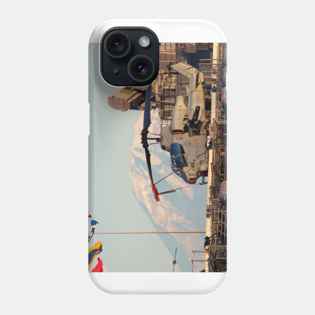 AH-1Z Huey Cobra Attack Helicopter with Mt. Rainier Phone Case by acefox1