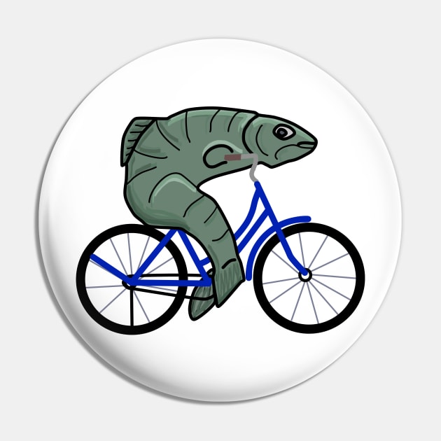 Fish on a bicycle Pin by Sci-Emily