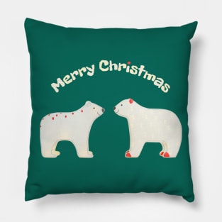 Two white polar bears Pillow