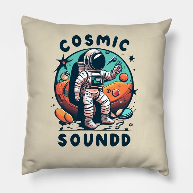 Cosmic Sound Astronaut Pillow by Roseyasmine