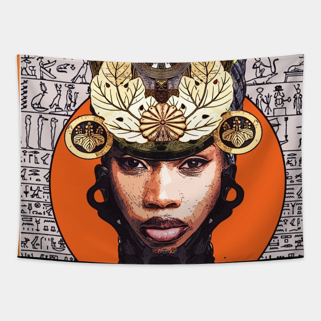 Afro Shogun POC Japan Mash Up Tapestry by Glass Table Designs