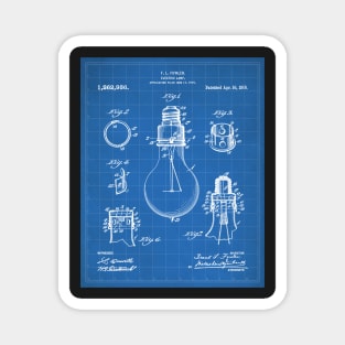 Electric Lamp Patent - Housewarming Home Hallway Art - Blueprint Magnet