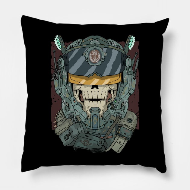 Sci-fi skull with Israeli flag. Pillow by JJadx