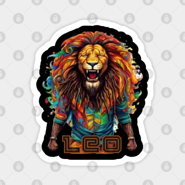 Black Leo Zodiac Sign Man Magnet by SassyElevate2