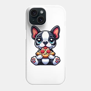 Boston Terrier Eating Pizza Phone Case