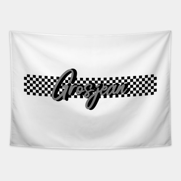 Race Flag Design 2 - Romain Grosjean Tapestry by GreazyL