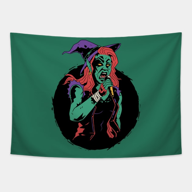 Punk Rock Witch Tapestry by SLAG_Creative