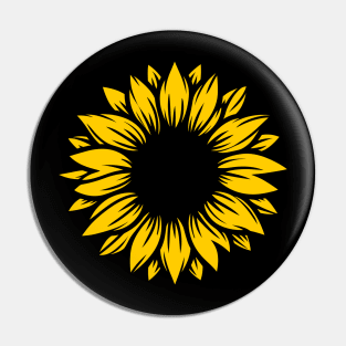 Sunflower Petals Silhouette Pin