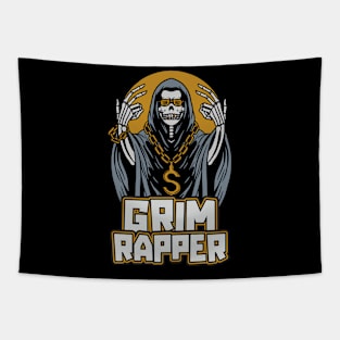 Grim Rapper // Funny Grim Reaper Halloween Tapestry