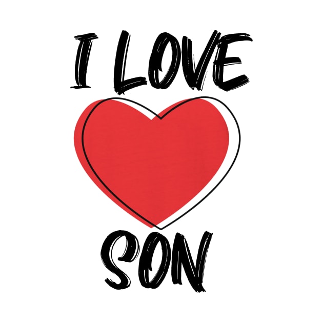 I Love Son with Red Heart T-Shirt by A.S1