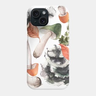 Watercolor Autumn Mushrooms Fungi Phone Case