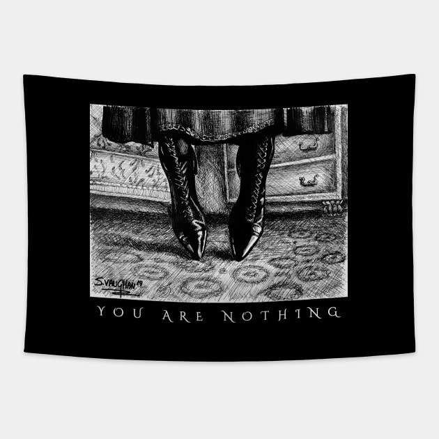 ENCHANTED: You Are Nothing (White Text Variant) Tapestry by SaltyCult