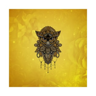 Elegant golden steampunk owl. T-Shirt