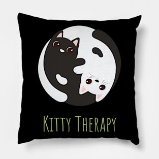 Kitty Therapy My Cat Is My Therapist Zen Yin Yang Cats Pillow