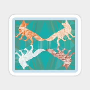 Red Fox Snow Fox Marbled Magnet