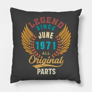 Legend since June 1971 all Original Parts Retro Style Pillow