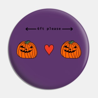 Pumpkins Social Distancing at Halloween Horror Pin