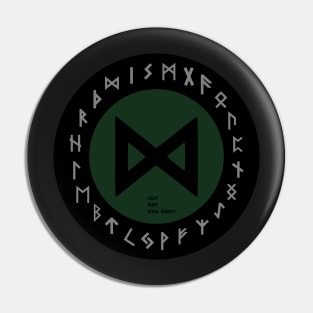 Green Dagaz Elder Futhark  | Viking Rune Symbol Pin
