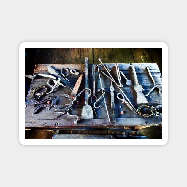 Blacksmith Tools on Table Magnet by SusanSavad