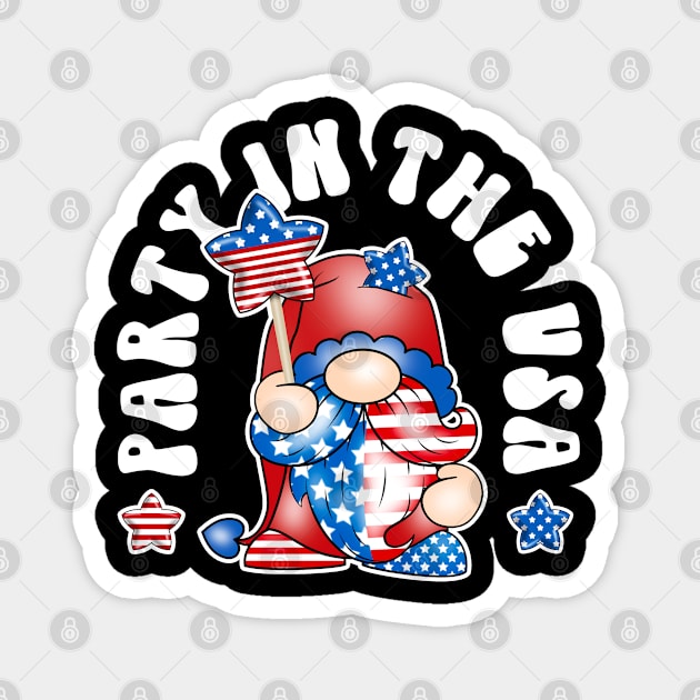 Party in the usa Magnet by Zedeldesign