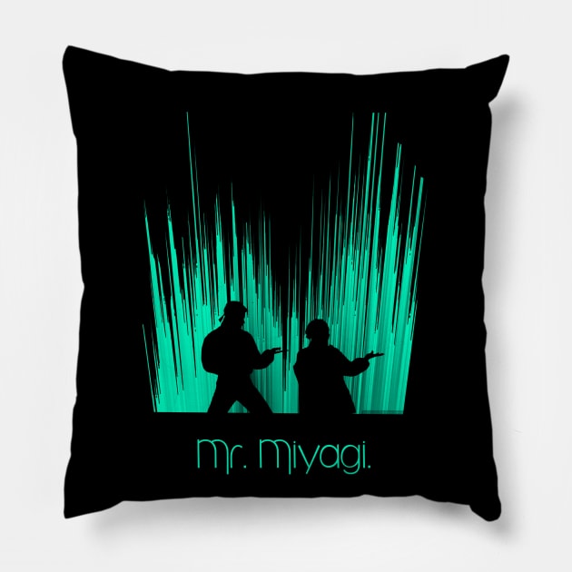 karate kid retro Pillow by Clathrus