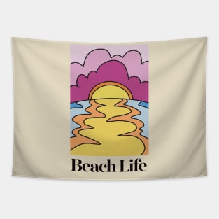 Beach Life - Summer Typographic Design Tapestry