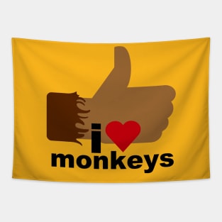 I Love Monkeys Tapestry