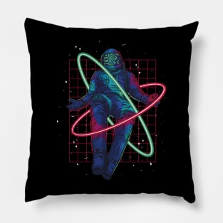 Neon Space Odyssey Pillow