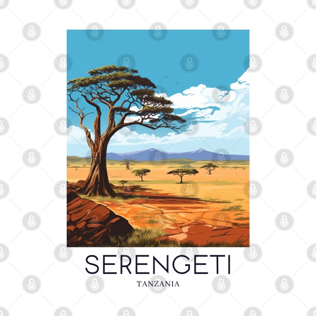 A Pop Art Travel Print of the Serengeti National Park - Tanzania by Studio Red Koala