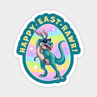 Happy East-Rawr Cute Dinosaur Bunny Ears Happy Easter Day Magnet