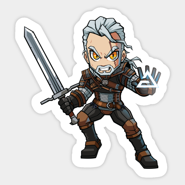 Geralt Of Rivia Cast Chibi Geralt Sticker Teepublic See more ideas about the witcher, witcher art, the witcher 3. geralt of rivia cast chibi