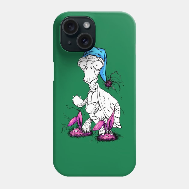 Very Sleepy Turtle with Cute Slippers and Hat Phone Case by obillwon