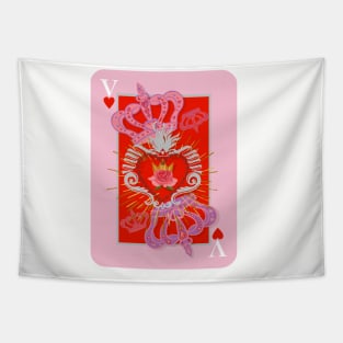 The V of Hearts Valentine Tapestry