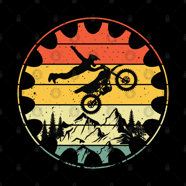 Vintage Mountain Biking Funny Retro Gear MTB Bicycle Rider by Sowrav