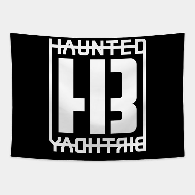 Haunted Birthday Text Logo (white) Tapestry by HauntedBirthday